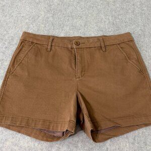KUT From The Kloth Trouser Shorts Tan Mid Rise Stretch Casual Size 8